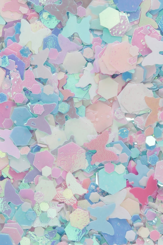 Pastel Butterfly Glitter