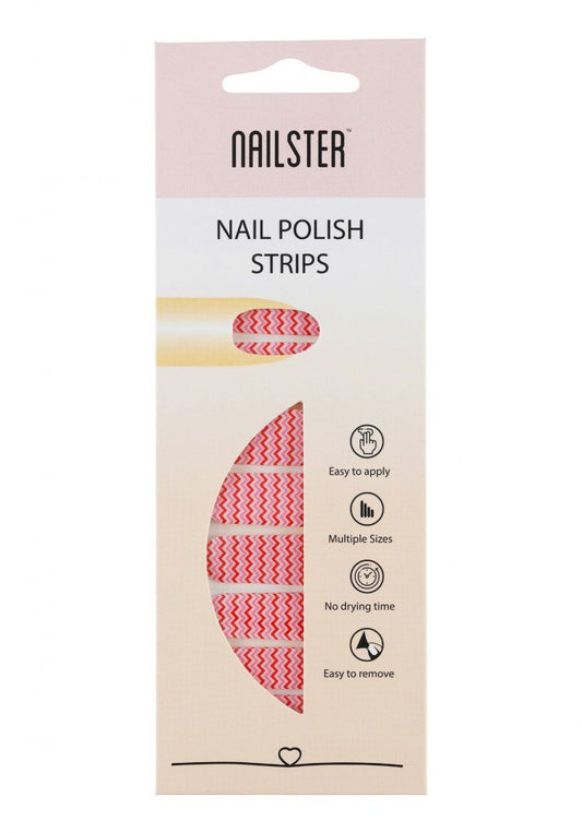 Nail Strip White/Red Candy Cane