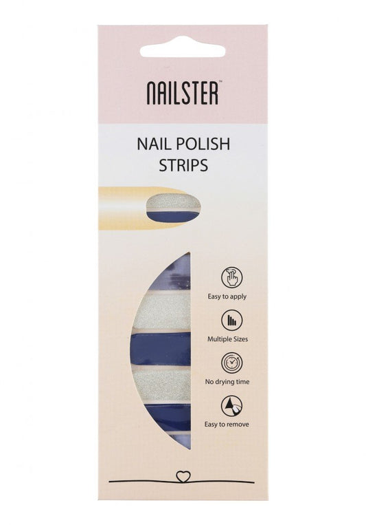 Nail Strip Purple/Dark Purple with Silver Glitter