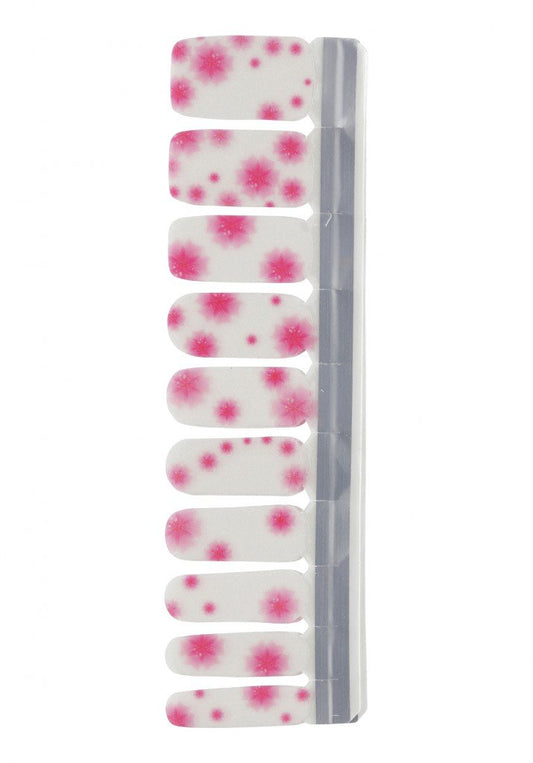 Nail Strip White/Pink Flower