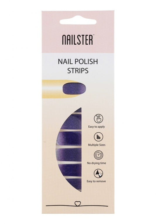 Nail Strip Glitter White/Purple