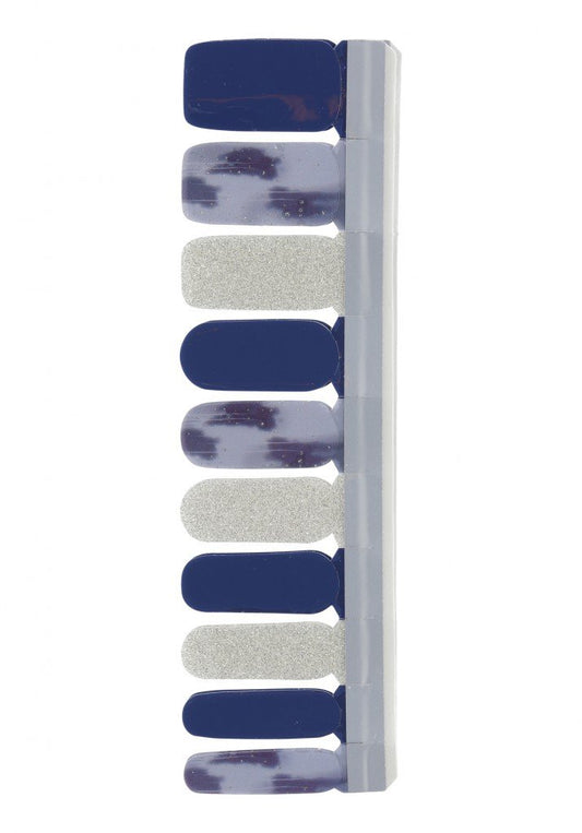 Nail Strip Purple/Dark Purple with Silver Glitter