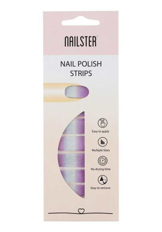 Nail Strip Glitter Purple/Silver
